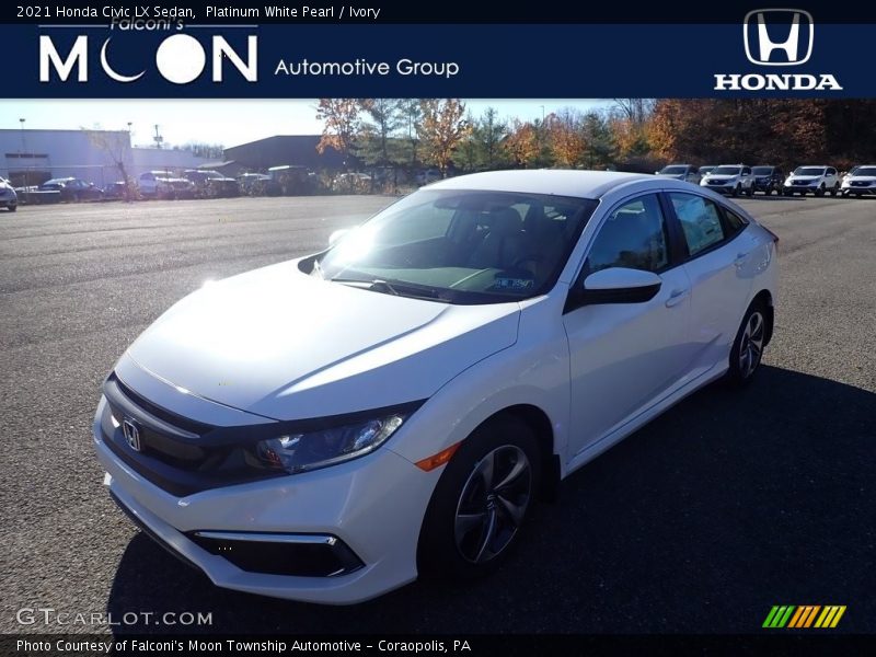 Platinum White Pearl / Ivory 2021 Honda Civic LX Sedan