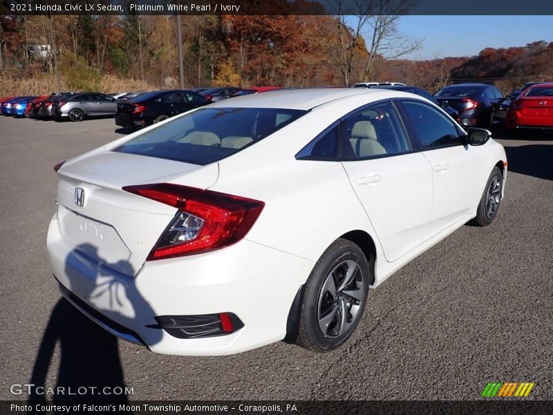 Platinum White Pearl / Ivory 2021 Honda Civic LX Sedan
