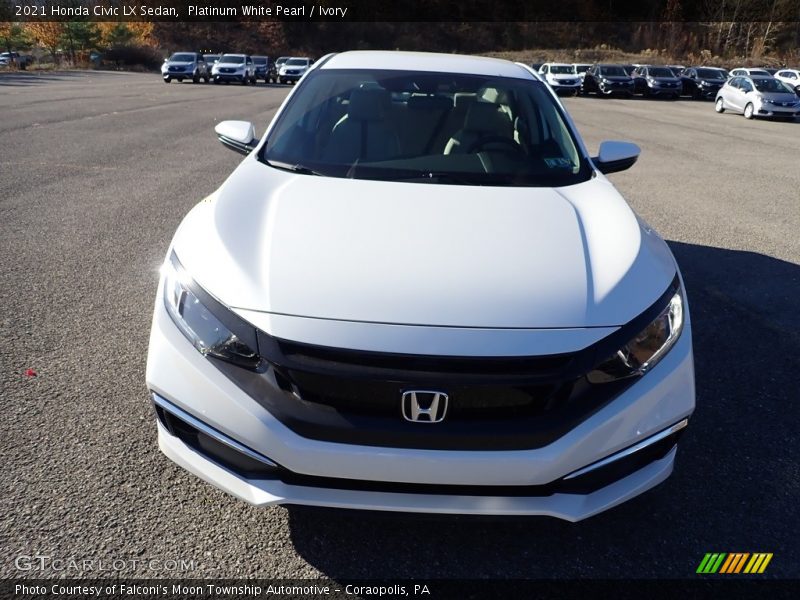 Platinum White Pearl / Ivory 2021 Honda Civic LX Sedan