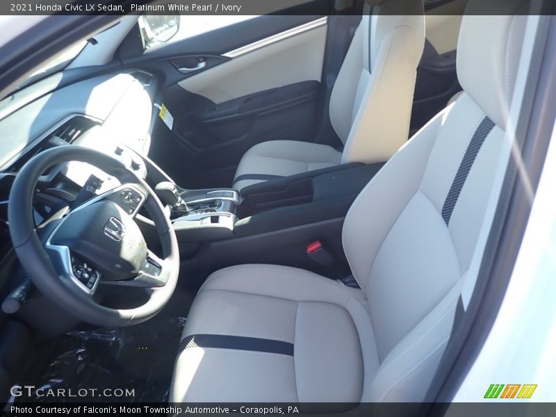 Platinum White Pearl / Ivory 2021 Honda Civic LX Sedan