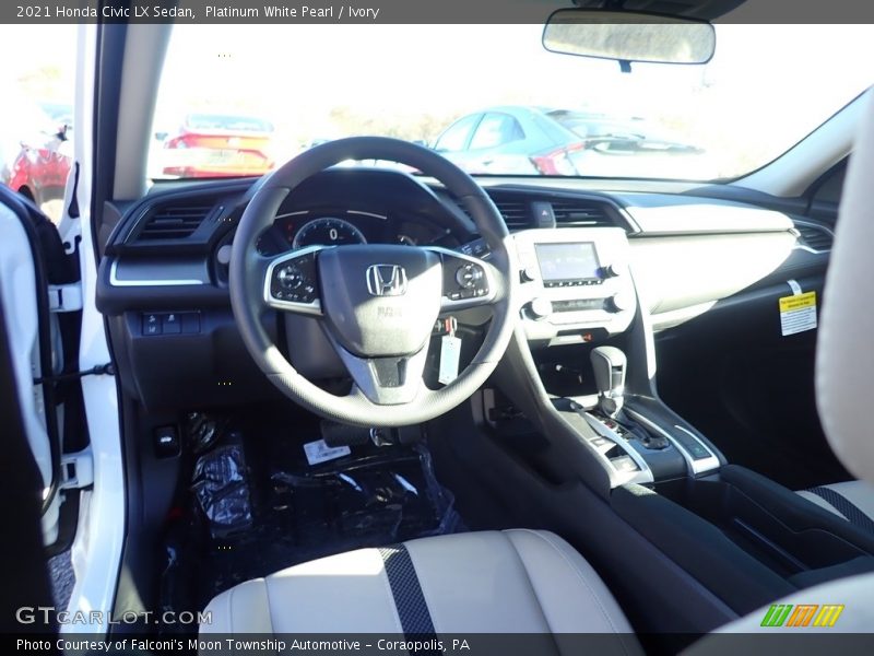 Platinum White Pearl / Ivory 2021 Honda Civic LX Sedan