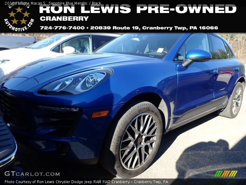 Sapphire Blue Metallic / Black 2018 Porsche Macan S