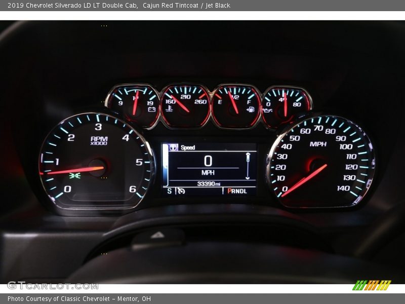 Cajun Red Tintcoat / Jet Black 2019 Chevrolet Silverado LD LT Double Cab