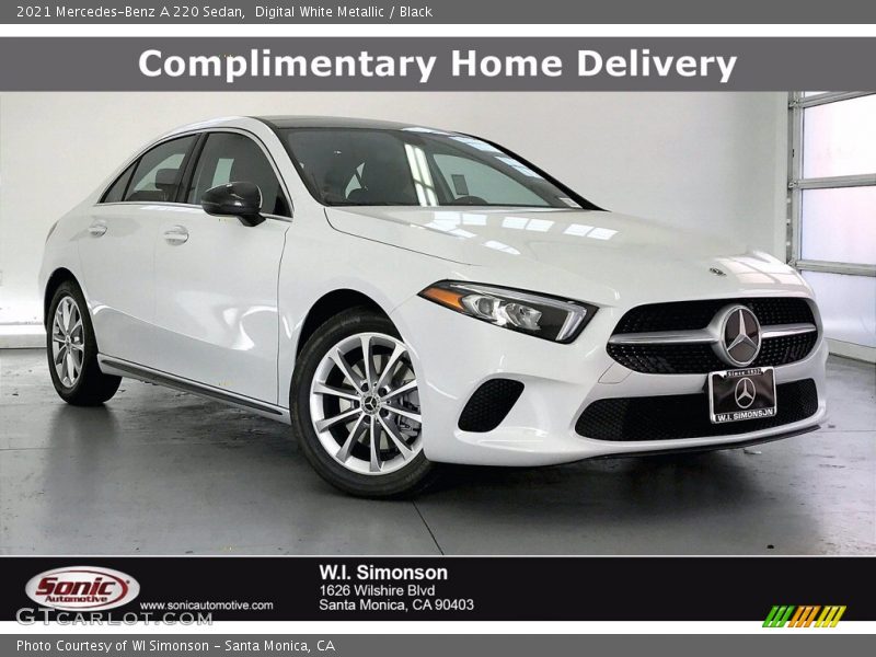 Digital White Metallic / Black 2021 Mercedes-Benz A 220 Sedan