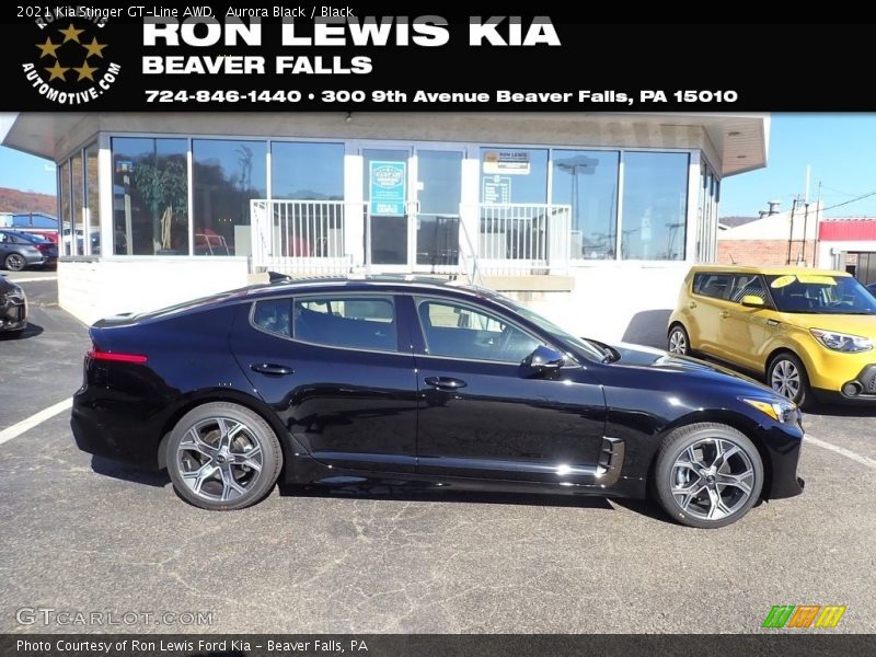 Aurora Black / Black 2021 Kia Stinger GT-Line AWD