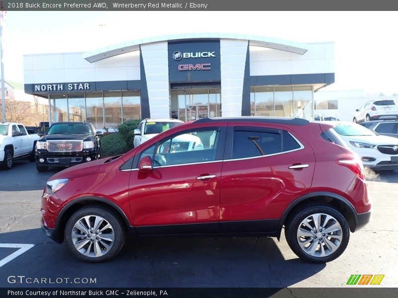 Winterberry Red Metallic / Ebony 2018 Buick Encore Preferred AWD