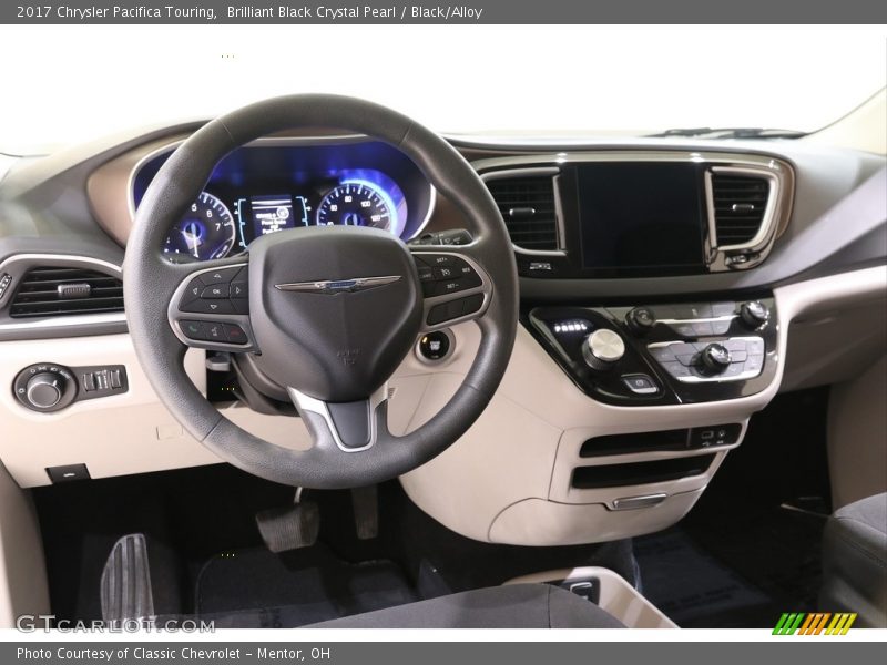 Brilliant Black Crystal Pearl / Black/Alloy 2017 Chrysler Pacifica Touring