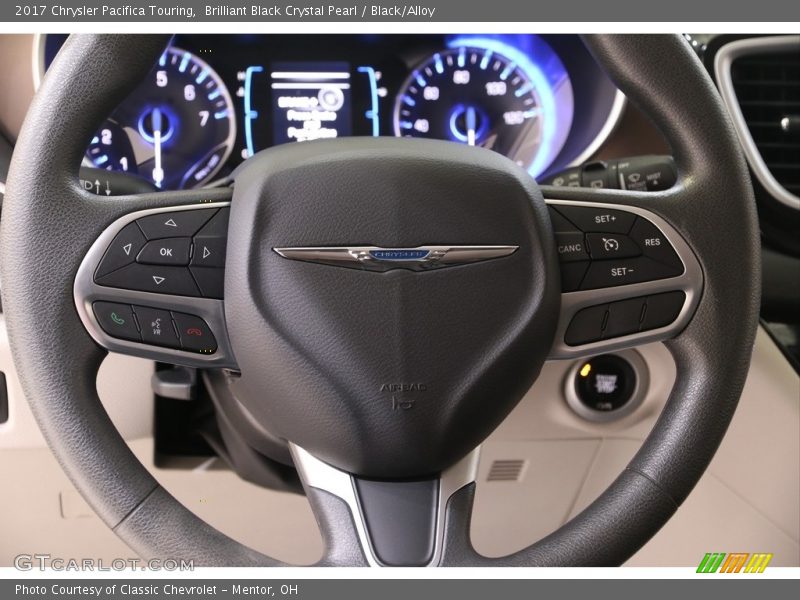 Brilliant Black Crystal Pearl / Black/Alloy 2017 Chrysler Pacifica Touring