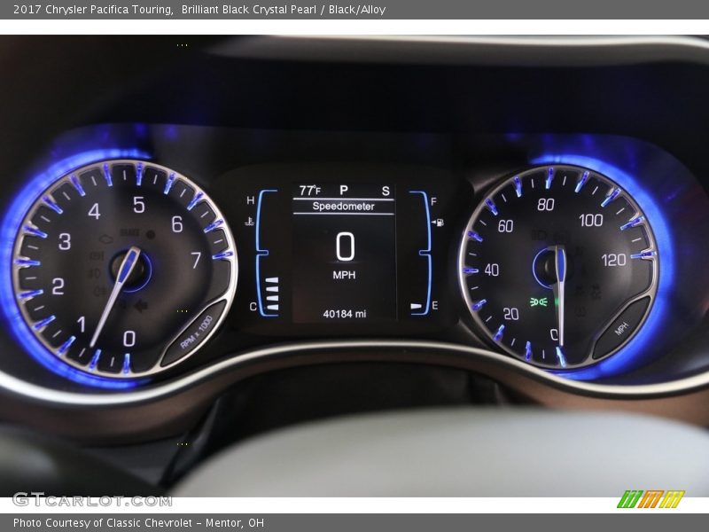 Brilliant Black Crystal Pearl / Black/Alloy 2017 Chrysler Pacifica Touring