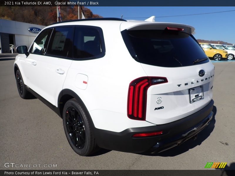 Glacial White Pearl / Black 2021 Kia Telluride EX AWD