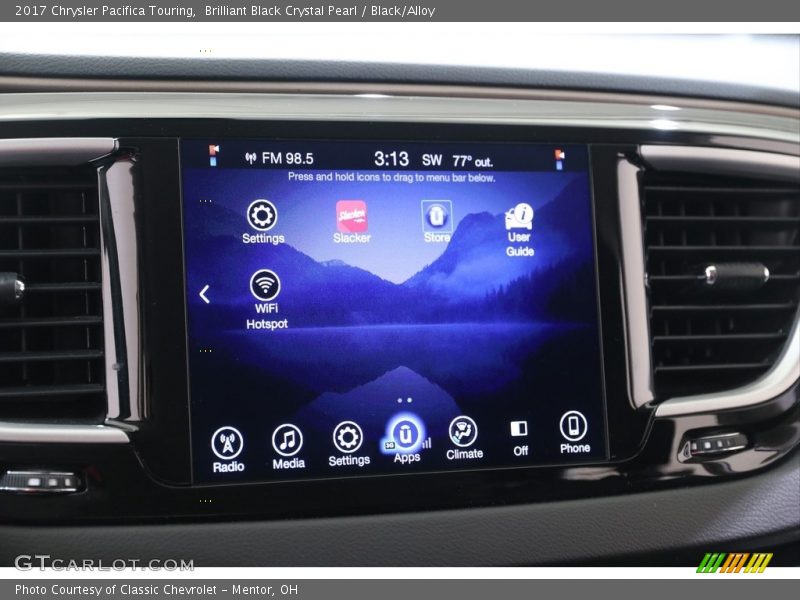 Brilliant Black Crystal Pearl / Black/Alloy 2017 Chrysler Pacifica Touring