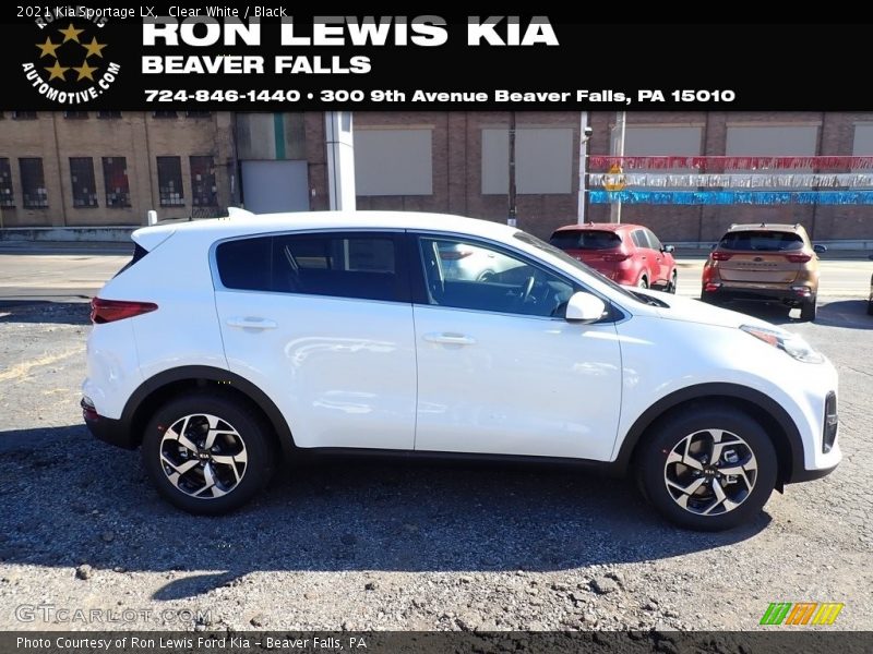 Clear White / Black 2021 Kia Sportage LX