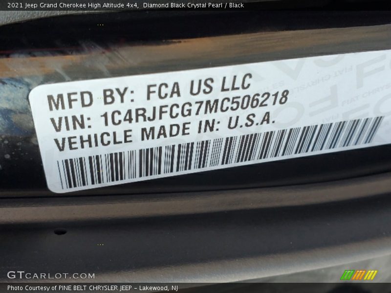Diamond Black Crystal Pearl / Black 2021 Jeep Grand Cherokee High Altitude 4x4