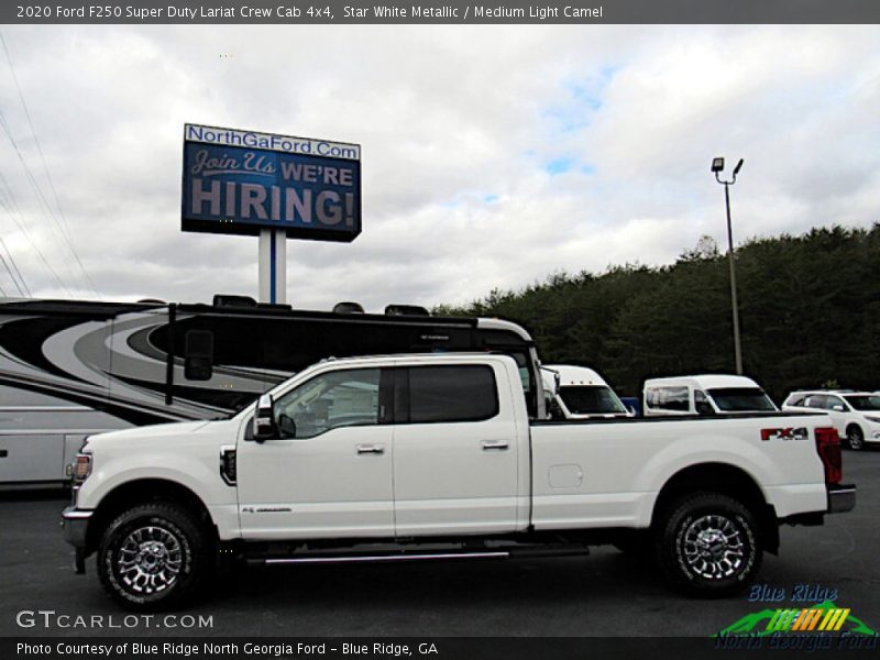 Star White Metallic / Medium Light Camel 2020 Ford F250 Super Duty Lariat Crew Cab 4x4