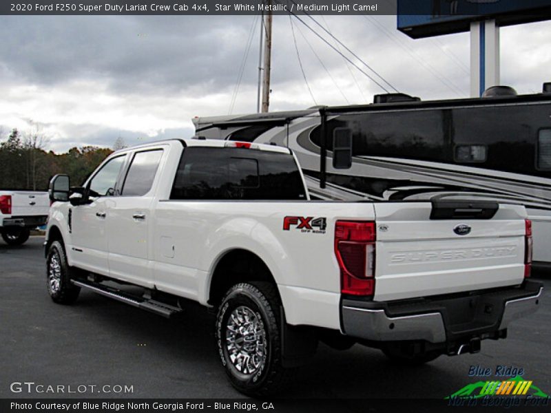 Star White Metallic / Medium Light Camel 2020 Ford F250 Super Duty Lariat Crew Cab 4x4