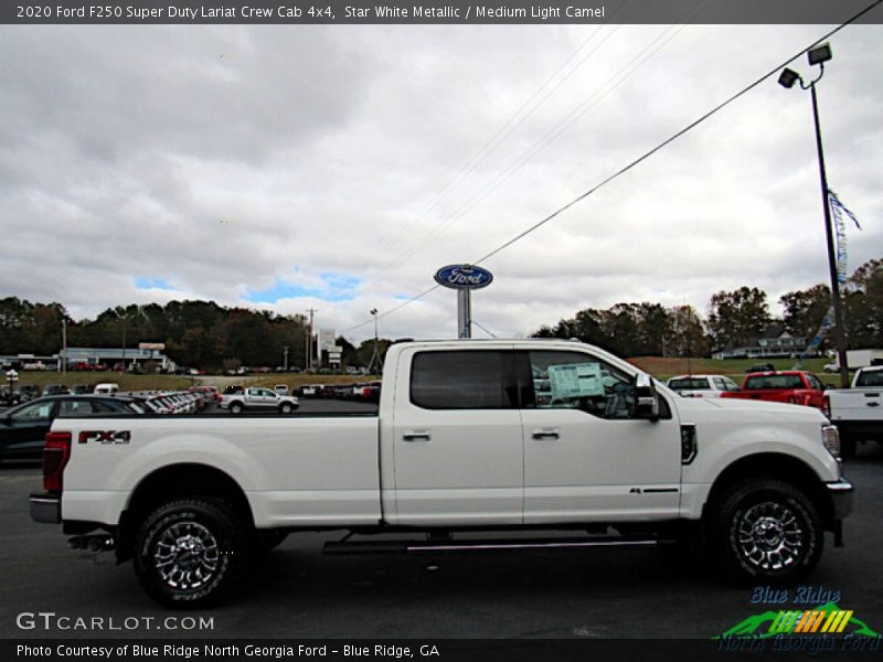 Star White Metallic / Medium Light Camel 2020 Ford F250 Super Duty Lariat Crew Cab 4x4