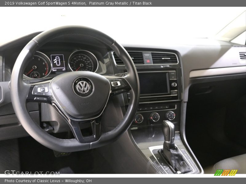 Platinum Gray Metallic / Titan Black 2019 Volkswagen Golf SportWagen S 4Motion