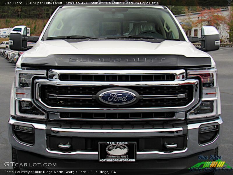 Star White Metallic / Medium Light Camel 2020 Ford F250 Super Duty Lariat Crew Cab 4x4