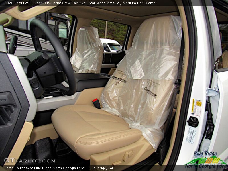 Star White Metallic / Medium Light Camel 2020 Ford F250 Super Duty Lariat Crew Cab 4x4