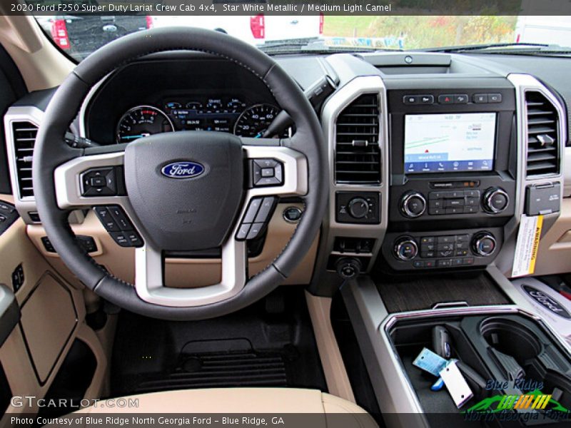 Star White Metallic / Medium Light Camel 2020 Ford F250 Super Duty Lariat Crew Cab 4x4