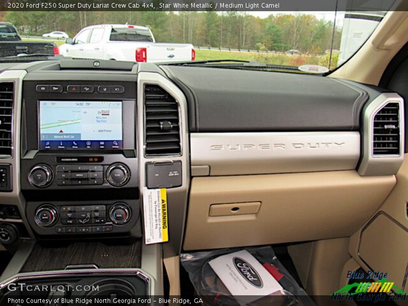 Star White Metallic / Medium Light Camel 2020 Ford F250 Super Duty Lariat Crew Cab 4x4