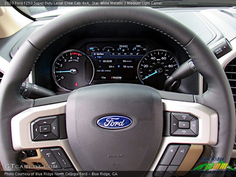 Star White Metallic / Medium Light Camel 2020 Ford F250 Super Duty Lariat Crew Cab 4x4