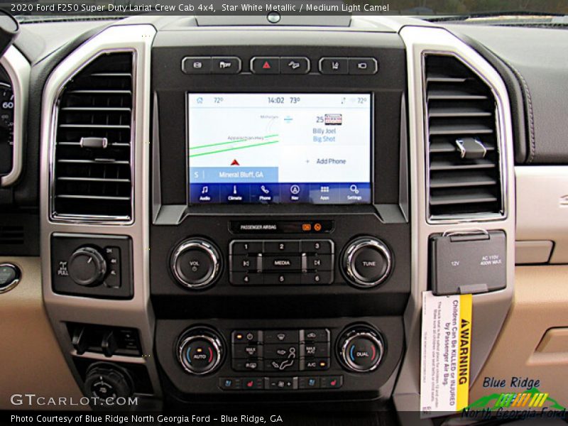 Star White Metallic / Medium Light Camel 2020 Ford F250 Super Duty Lariat Crew Cab 4x4