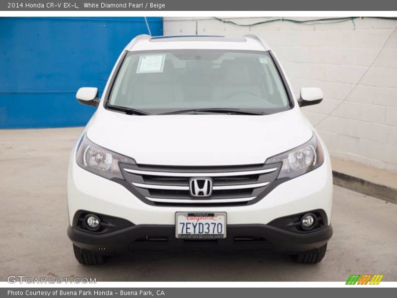 White Diamond Pearl / Beige 2014 Honda CR-V EX-L