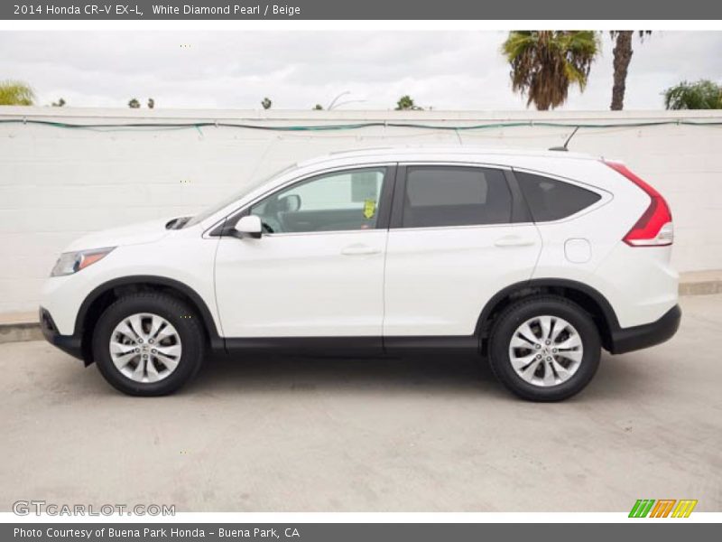 White Diamond Pearl / Beige 2014 Honda CR-V EX-L