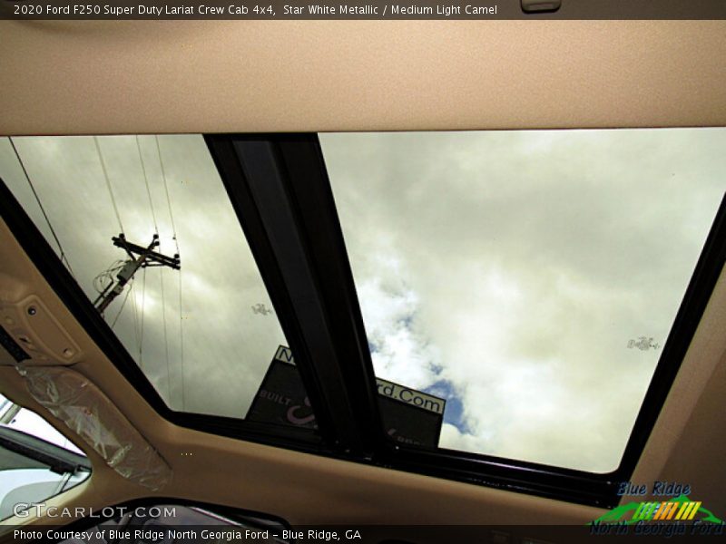 Star White Metallic / Medium Light Camel 2020 Ford F250 Super Duty Lariat Crew Cab 4x4