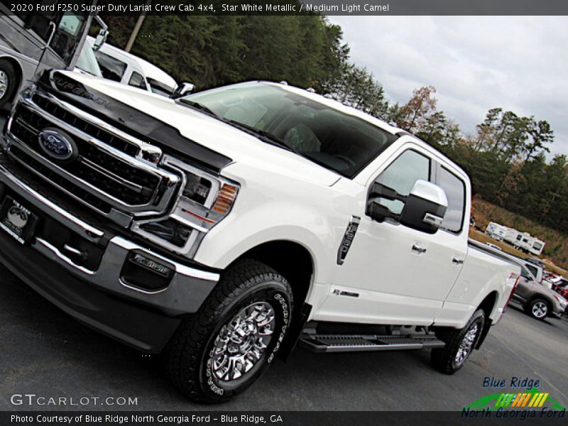 Star White Metallic / Medium Light Camel 2020 Ford F250 Super Duty Lariat Crew Cab 4x4