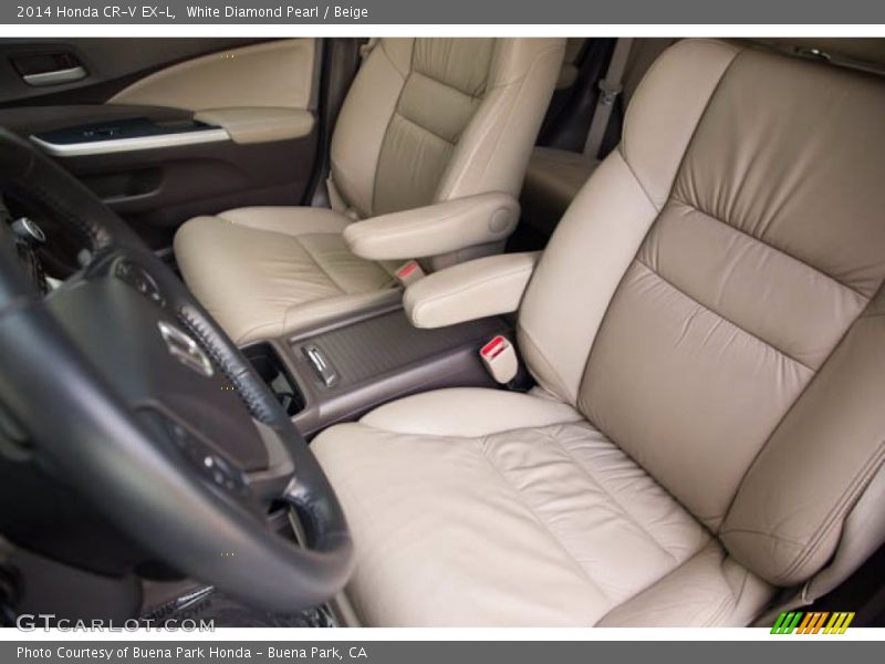 White Diamond Pearl / Beige 2014 Honda CR-V EX-L
