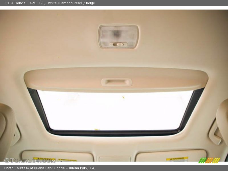 White Diamond Pearl / Beige 2014 Honda CR-V EX-L
