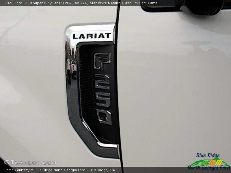 Star White Metallic / Medium Light Camel 2020 Ford F250 Super Duty Lariat Crew Cab 4x4