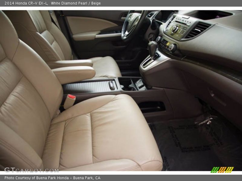 White Diamond Pearl / Beige 2014 Honda CR-V EX-L