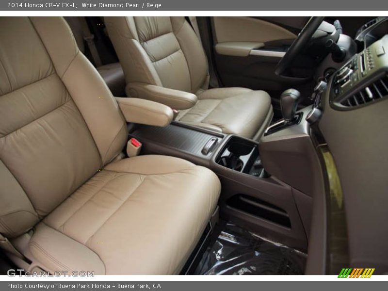 White Diamond Pearl / Beige 2014 Honda CR-V EX-L