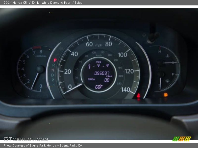 White Diamond Pearl / Beige 2014 Honda CR-V EX-L
