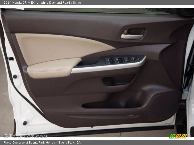 White Diamond Pearl / Beige 2014 Honda CR-V EX-L