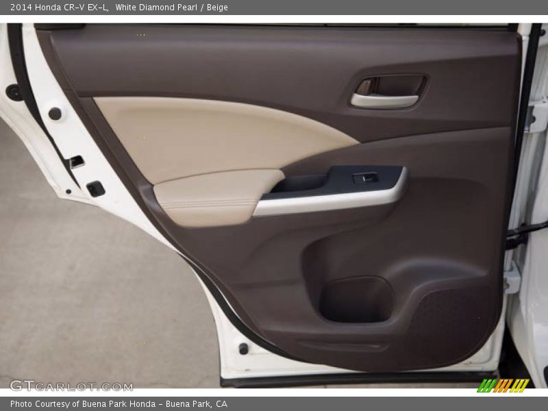 White Diamond Pearl / Beige 2014 Honda CR-V EX-L