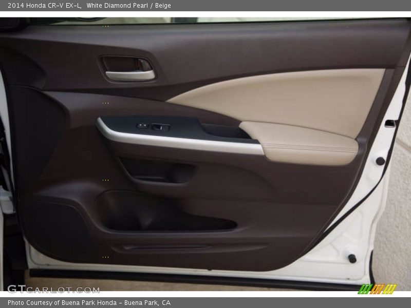 White Diamond Pearl / Beige 2014 Honda CR-V EX-L