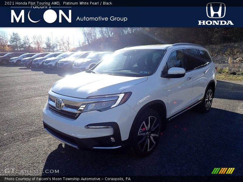 Platinum White Pearl / Black 2021 Honda Pilot Touring AWD