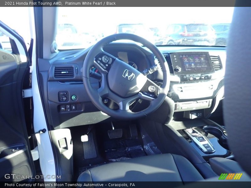 Platinum White Pearl / Black 2021 Honda Pilot Touring AWD