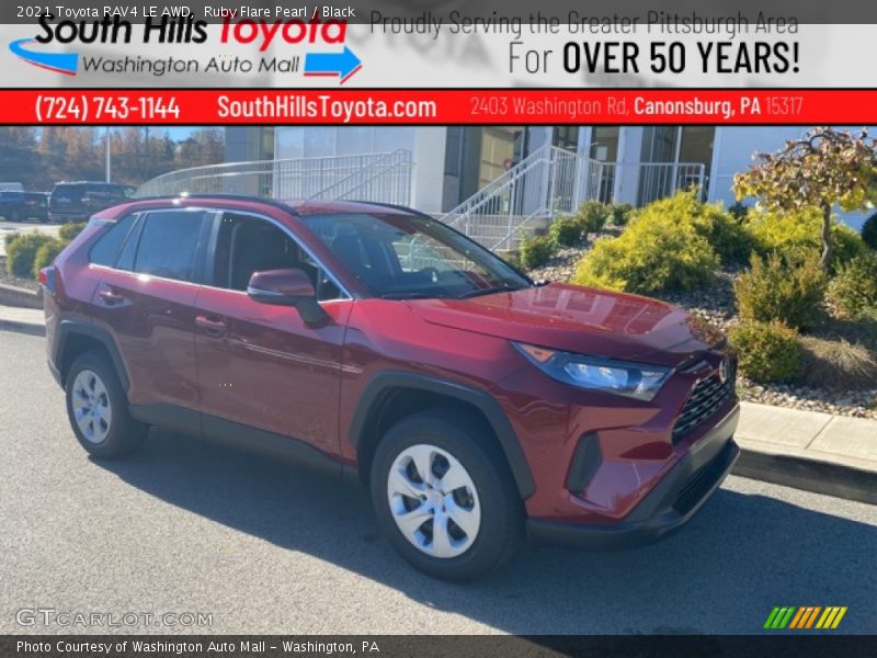 Ruby Flare Pearl / Black 2021 Toyota RAV4 LE AWD