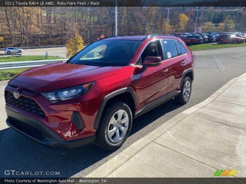 Ruby Flare Pearl / Black 2021 Toyota RAV4 LE AWD