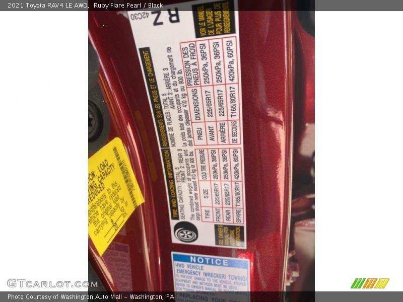 Ruby Flare Pearl / Black 2021 Toyota RAV4 LE AWD