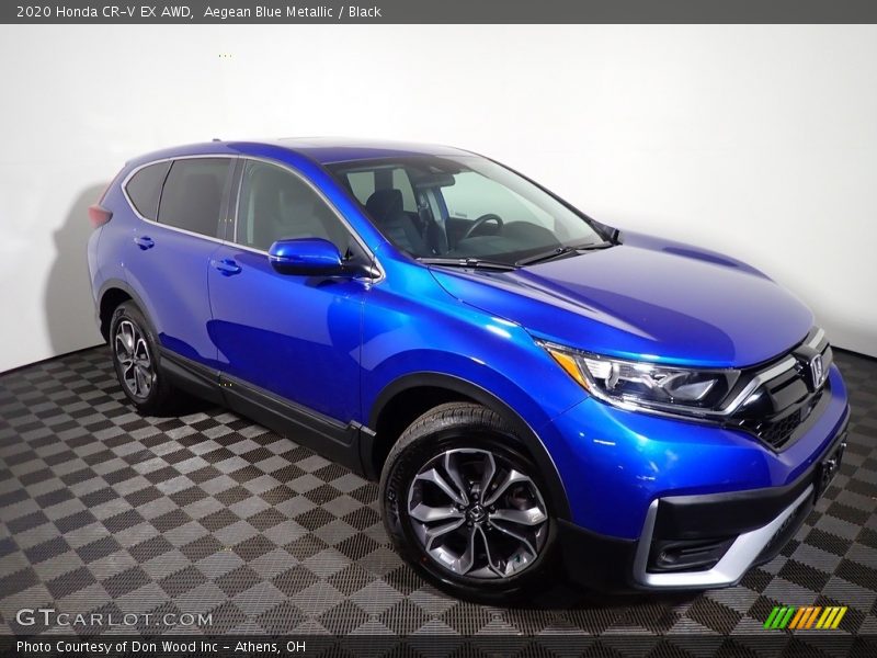 Aegean Blue Metallic / Black 2020 Honda CR-V EX AWD