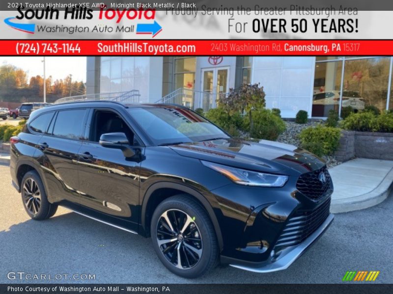 Midnight Black Metallic / Black 2021 Toyota Highlander XSE AWD