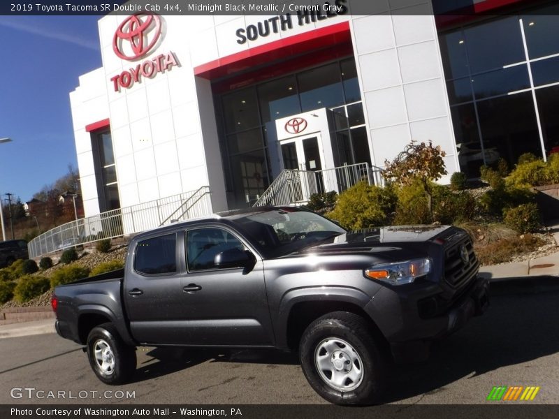 Midnight Black Metallic / Cement Gray 2019 Toyota Tacoma SR Double Cab 4x4