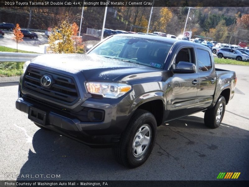 Midnight Black Metallic / Cement Gray 2019 Toyota Tacoma SR Double Cab 4x4