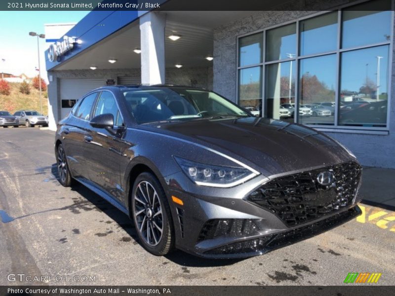 Portofino Gray / Black 2021 Hyundai Sonata Limited